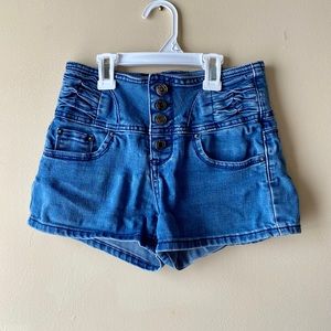 Blue denim shorts